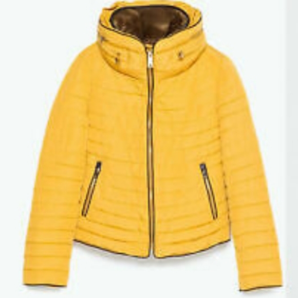 zara puffer jacket yellow